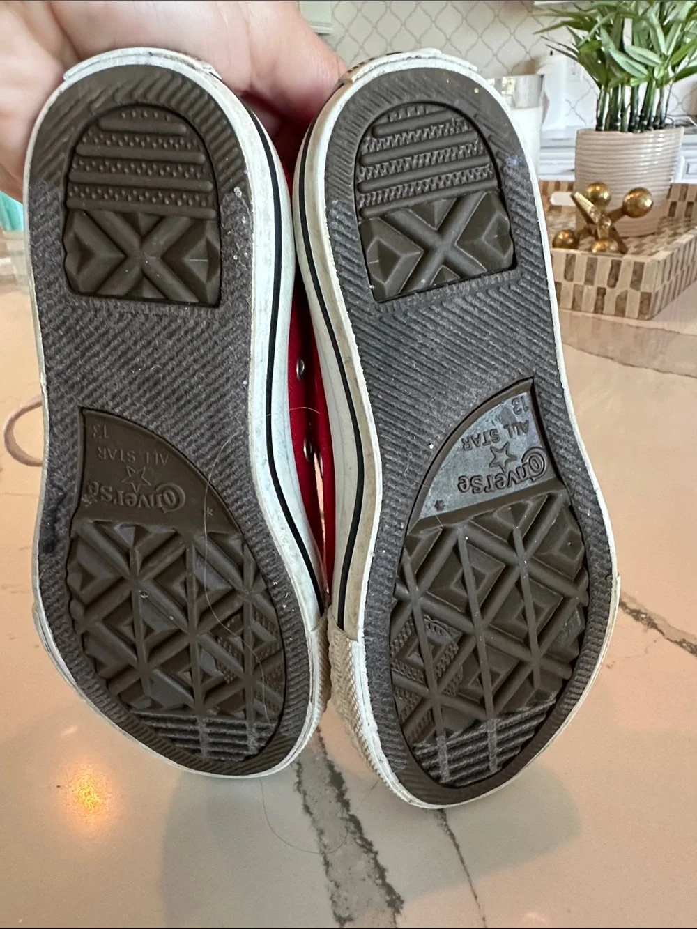 Converse Kids Red Low-Top Sneakers with White Laces